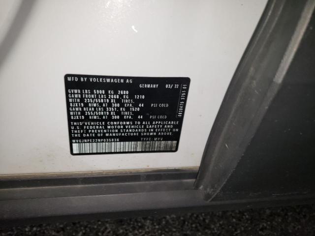 Aukcja sprzedaży 2022 Volkswagen Id.4, vin: WVGJNPE22NP035836, numer aukcji: 69356085