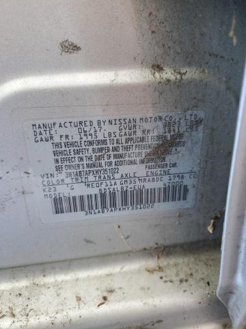 68452525 :رقم المزاد ، 3N1AB7APXHY351022 vin ، 2017 Nissan Sentra مزاد بيع