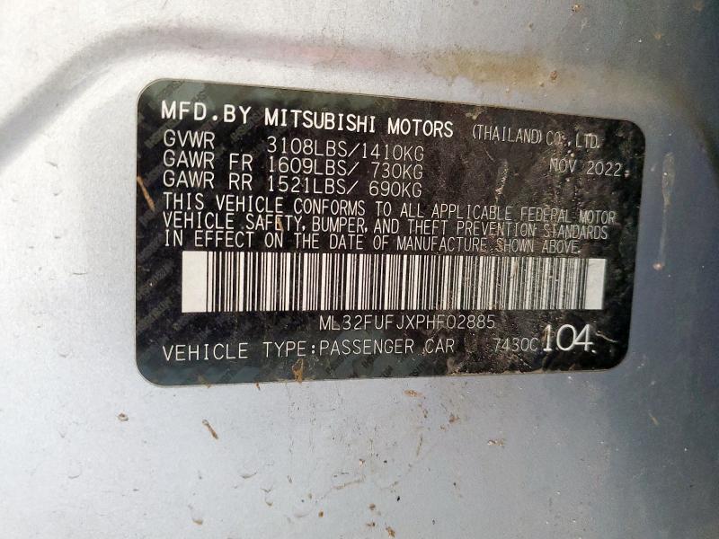 Aukcja sprzedaży 2023 Mitsubishi Mirage, vin: ML32FUFJXPHF02885, numer aukcji: 68852495