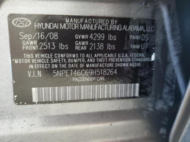 67957335 :رقم المزاد ، 5NPET46C69H518264 vin ، 2009 Hyundai Sonata Gls مزاد بيع