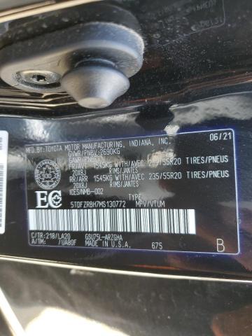 65228925 :رقم المزاد ، 5TDFZRBH7MS130772 vin ، 2021 Toyota Highlander مزاد بيع