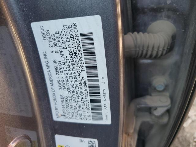 Auction sale of the 2020 Honda Accord Spo, vin: 1HGCV1F32LA134577, lot number: 68351625