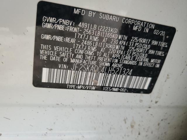 Продажа на аукционе авто 2020 Subaru Forester, vin: JF2SKADC4LH521324, номер лота: 68069235