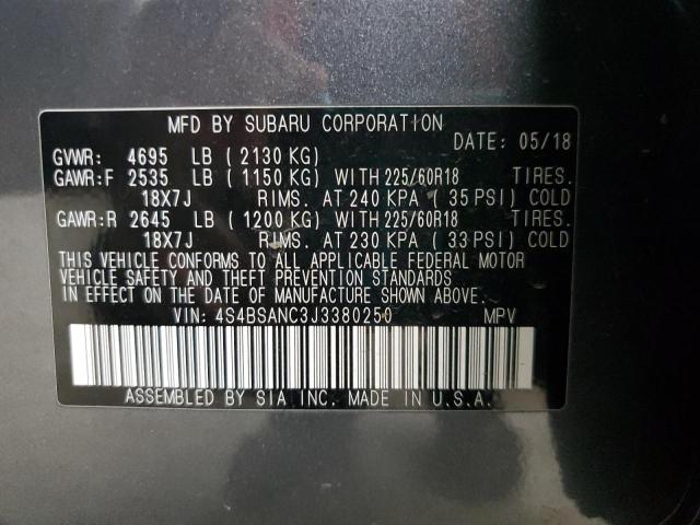67641675 :رقم المزاد ، 4S4BSANC3J3380250 vin ، 2018 Subaru Outback 2.5i Limited مزاد بيع