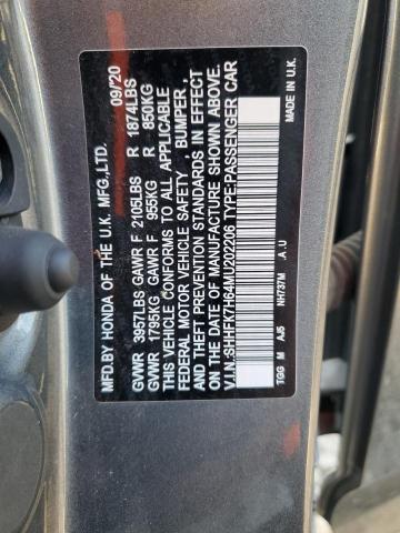 Продаж на аукціоні авто 2021 Honda Civic Ex, vin: SHHFK7H64MU202206, номер лоту: 68928295