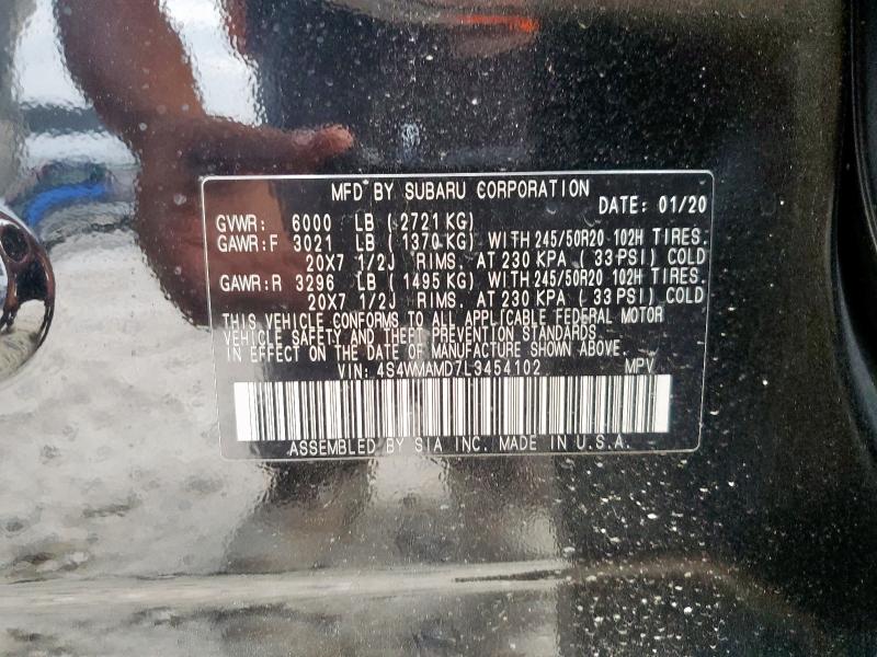 2020 Subaru Ascent Limited მანქანა იყიდება აუქციონზე, vin: 4S4WMAMD7L3454102, აუქციონის ნომერი: 69169855