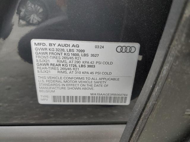 68633775 :رقم المزاد ، WA15AAGE3RB060764 vin ، 2024 Audi Q8 E-tron Premium Plus مزاد بيع