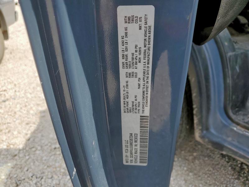 2021 Ram Promaster 3500 მანქანა იყიდება აუქციონზე, vin: 3C6MRVJG6ME587244, აუქციონის ნომერი: 67553675