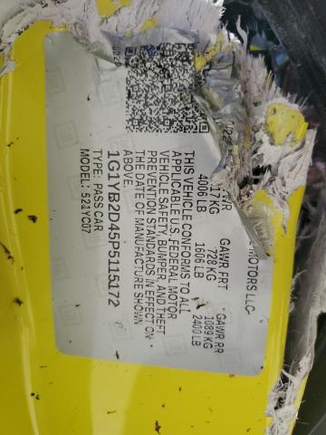 Aukcja sprzedaży 2023 Chevrolet Corvette, vin: 1G1YB2D45P5115172, numer aukcji: 68727985