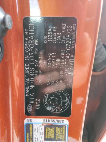 Aukcja sprzedaży 2012 Kia Sportage, vin: KNDPCCA21C7278733, numer aukcji: 69213655