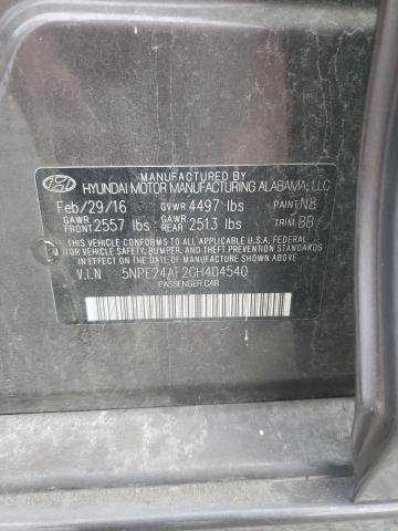 Aukcja sprzedaży 2016 Hyundai Sonata Se, vin: 5NPE24AF2GH404540, numer aukcji: 67323855