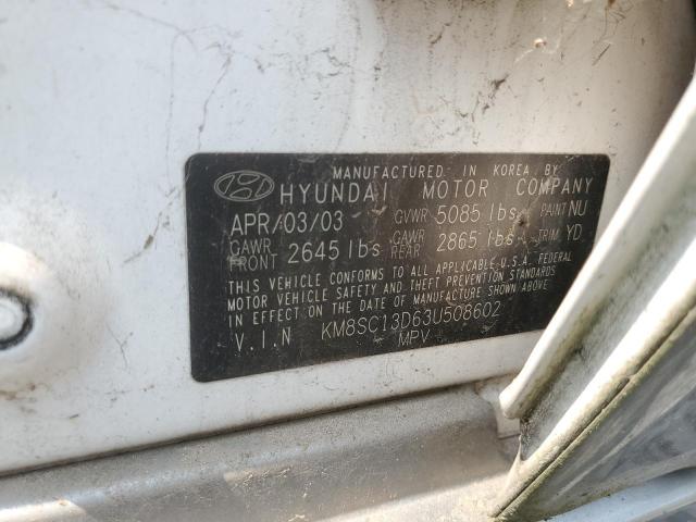 Aukcja sprzedaży 2003 Hyundai Santa Fe, vin: KM8SC13D63U508602, numer aukcji: 67108795