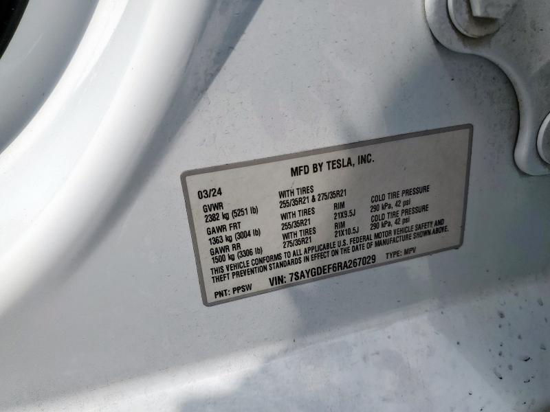 Продаж на аукціоні авто 2024 Tesla Model Y, vin: 7SAYGDEF6RA267029, номер лоту: 70156445
