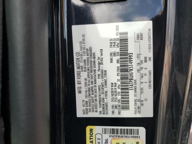 69288515 :رقم المزاد ، 1FATP8UH7K5149993 vin ، 2019 Ford Mustang مزاد بيع