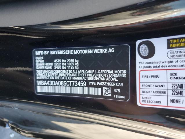 Продаж на аукціоні авто 2025 Bmw 430i, vin: WBA43DA08SCT73459, номер лоту: 67147565