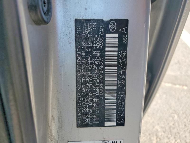 Aukcja sprzedaży 2010 Toyota Corolla, vin: JTDBU4EE2AJ068272, numer aukcji: 62983406
