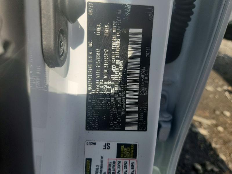 65747786 :رقم المزاد ، 7MUCAABG6PV073901 vin ، 2023 Toyota Corolla Cross مزاد بيع