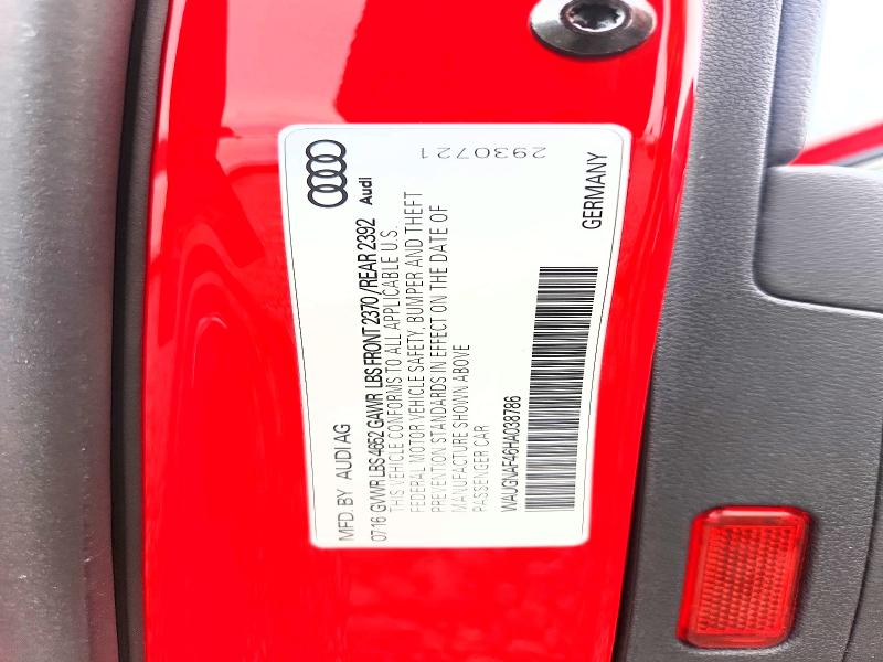 66131186 :رقم المزاد ، WAUGNAF46HA038786 vin ، 2017 Audi A4 مزاد بيع