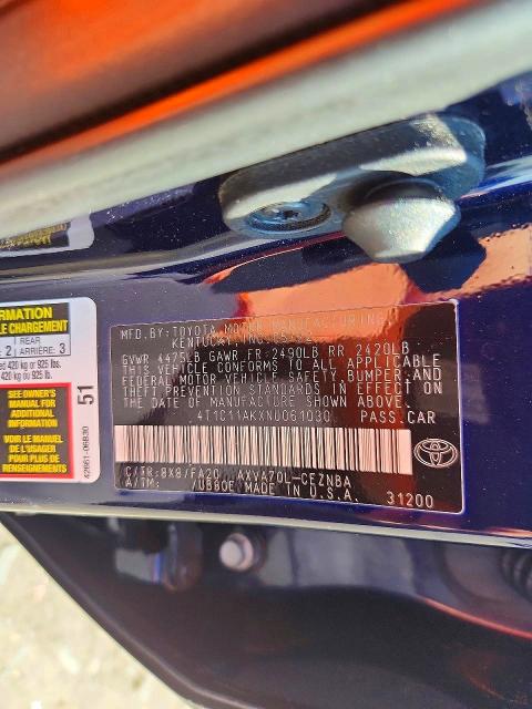 Aukcja sprzedaży 2022 Toyota Camry, vin: 4T1C11AKXNU061030, numer aukcji: 66478896