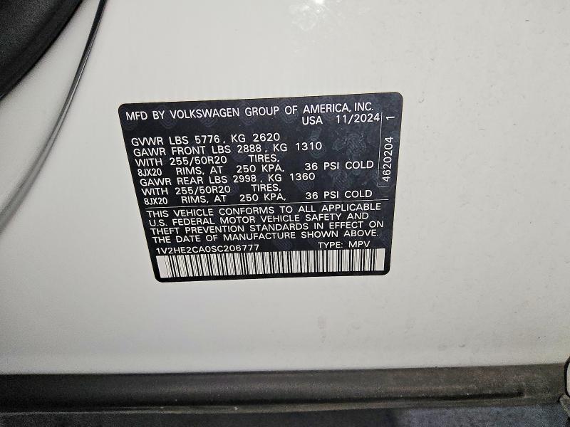 Aukcja sprzedaży 2025 Volkswagen Atlas Cross Sport, vin: 1V2HE2CA0SC206777, numer aukcji: 66804076