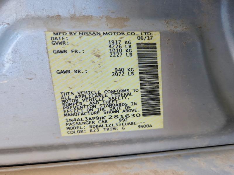 Aukcja sprzedaży 2017 Nissan Altima, vin: 1N4AL3AP9HC281630, numer aukcji: 66568506