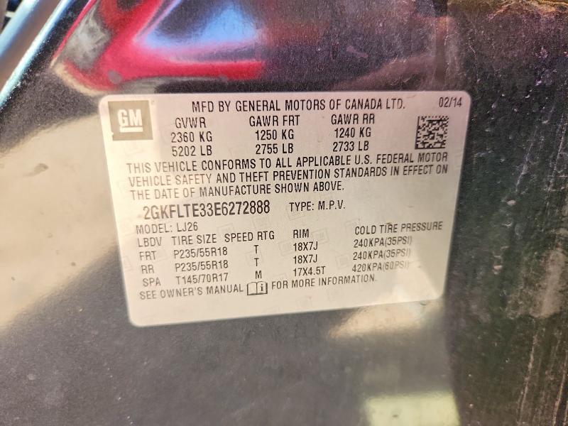 Aukcja sprzedaży 2014 Gmc Terrain, vin: 2GKFLTE33E6272888, numer aukcji: 67302096