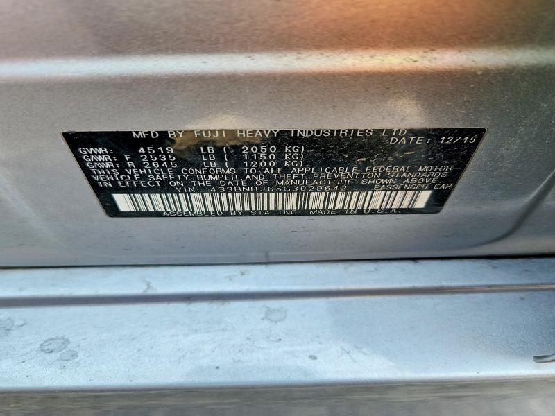 64308396 :رقم المزاد ، 4S3BNBJ65G3029642 vin ، 2016 Subaru Legacy مزاد بيع