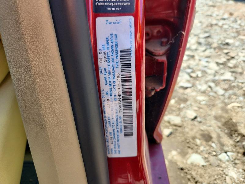 62824876 :رقم المزاد ، 3VWTE29M5YM161496 vin ، 2000 Volkswagen Jetta مزاد بيع