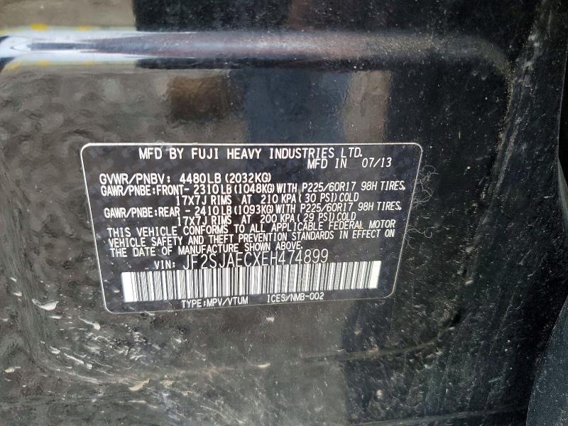 Aukcja sprzedaży 2014 Subaru Forester, vin: JF2SJAECXEH474899, numer aukcji: 64053976