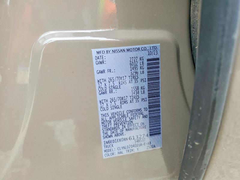 Продажа на аукционе авто 2024 Nissan Frontier, vin: 1N6ED1EK0RN613274, номер лота: 67096776