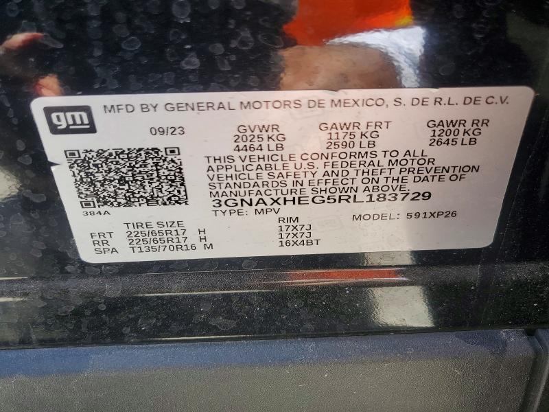 Продаж на аукціоні авто 2024 Chevrolet Equinox, vin: 3GNAXHEG5RL183729, номер лоту: 62886816