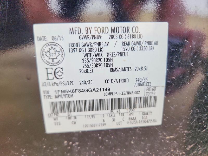 Aukcja sprzedaży 2016 Ford Explorer, vin: 1FM5K8F84GGA21149, numer aukcji: 65761196
