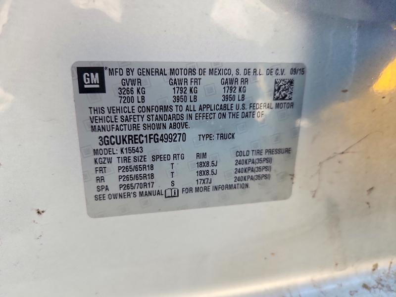2015 Chevrolet Silverado მანქანა იყიდება აუქციონზე, vin: 3GCUKREC1FG499270, აუქციონის ნომერი: 66524886