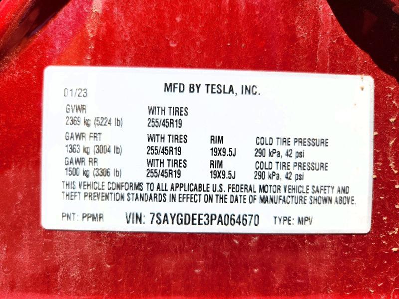 65704026 :رقم المزاد ، 7SAYGDEE3PA064670 vin ، 2023 Tesla Model Y مزاد بيع