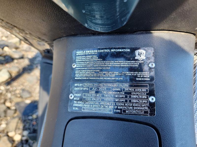 Продажа на аукционе авто 2025 Zhilo Motorcycle, vin: HZ2TCDMN8S1001557, номер лота: 63669276
