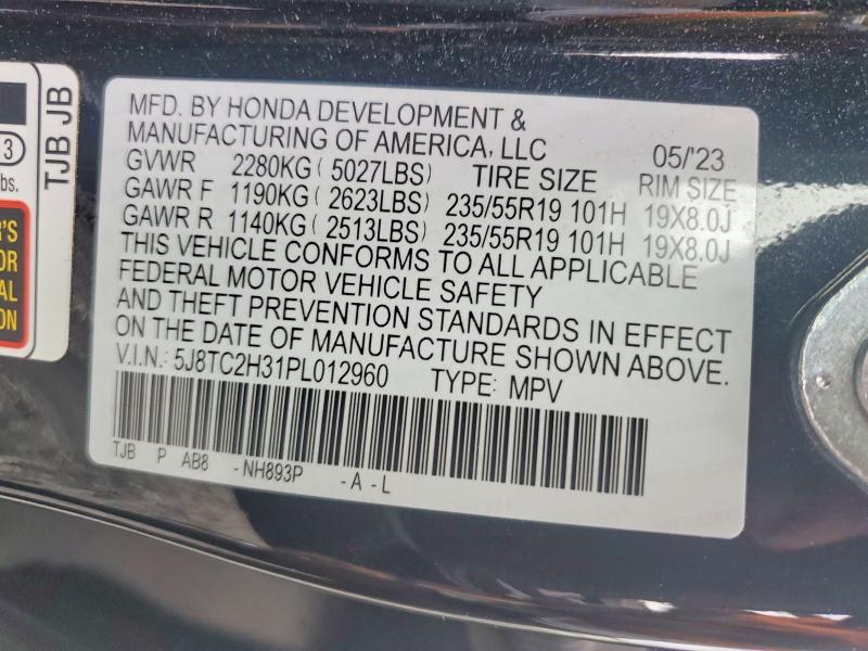 Aukcja sprzedaży 2023 Acura Rdx, vin: 5J8TC2H31PL012960, numer aukcji: 64065666