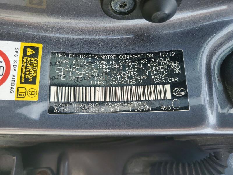 Продаж на аукціоні авто 2013 Lexus Es, vin: JTHBK1GG9D2042512, номер лоту: 66246476