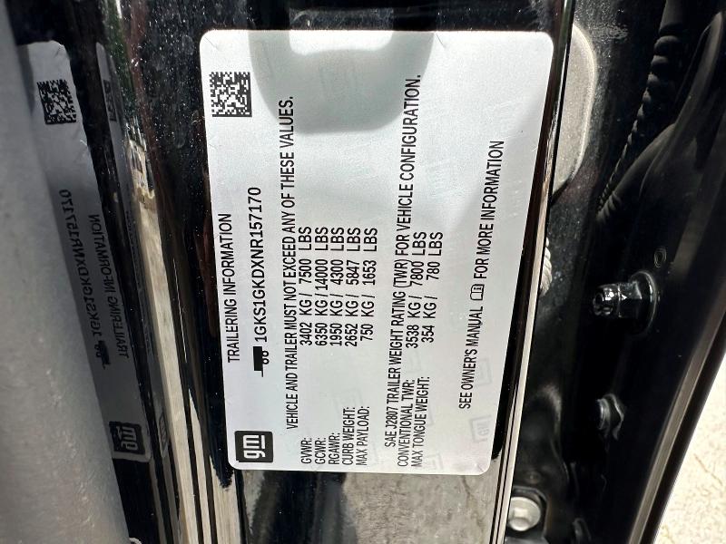 Продаж на аукціоні авто 2022 Gmc Yukon Xl, vin: 1GKS1GKDXNR157170, номер лоту: 61732996