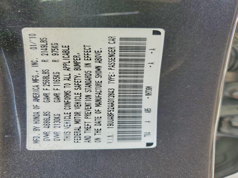 61863336 :رقم المزاد ، 19UUA8F52AA012843 vin ، 2010 Acura Tl مزاد بيع