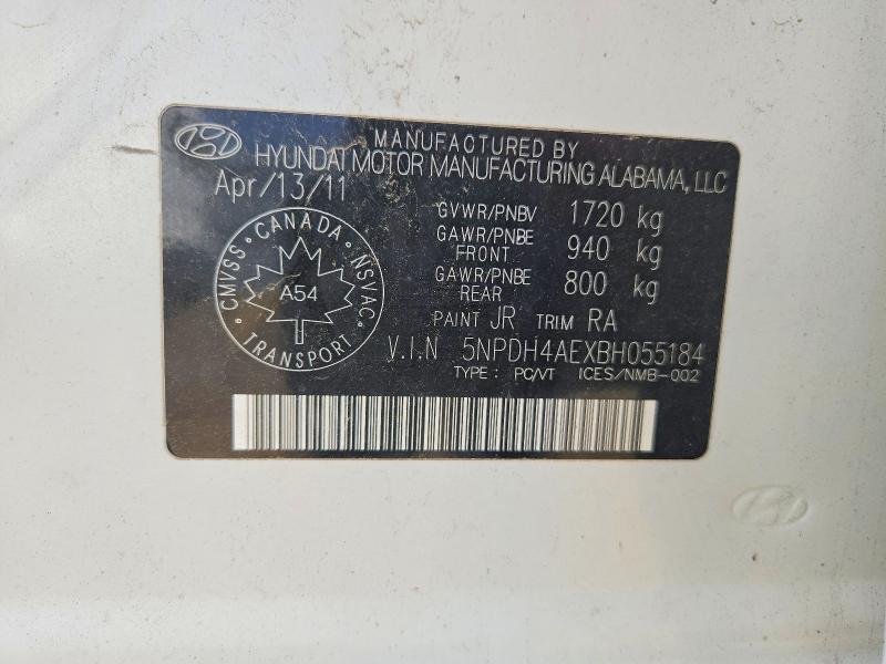 Aukcja sprzedaży 2011 Hyundai Elantra, vin: 5NPDH4AEXBH055184, numer aukcji: 63392546