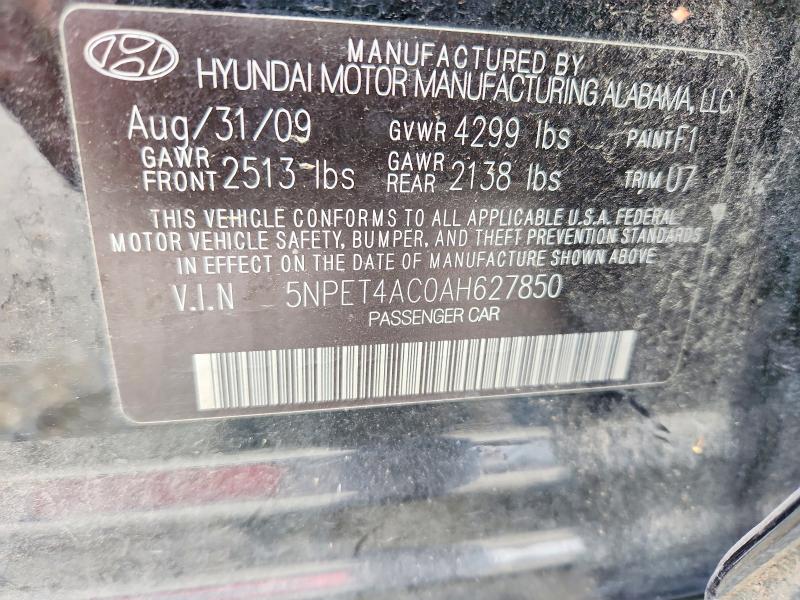 Продаж на аукціоні авто 2010 Hyundai Sonata, vin: 5NPET4AC0AH627850, номер лоту: 64485366