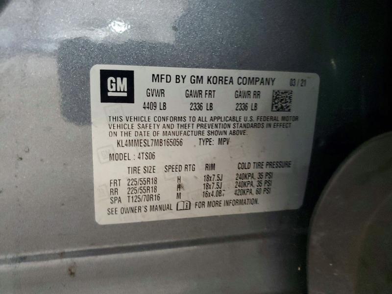 Aukcja sprzedaży 2021 Buick Encore Gx, vin: KL4MMESL7MB165056, numer aukcji: 63664416