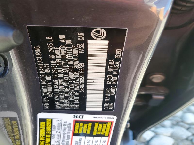 66203176 :رقم المزاد ، 58ADZ1B15SU188789 vin ، 2025 Lexus Es 350 مزاد بيع