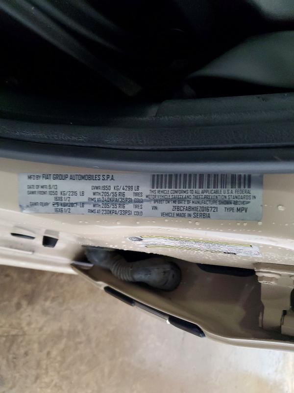 2014 Fiat 500l მანქანა იყიდება აუქციონზე, vin: ZFBCFABH1EZ016721, აუქციონის ნომერი: 66423176