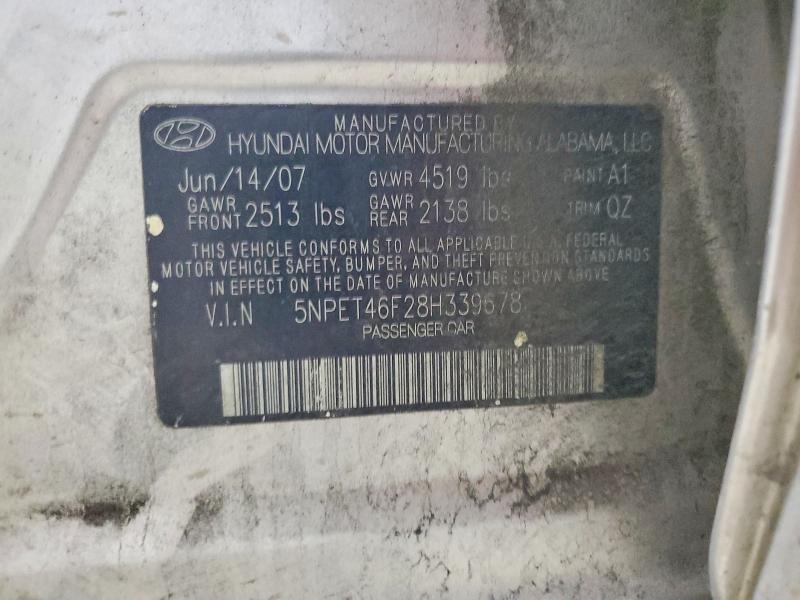 Aukcja sprzedaży 2008 Hyundai Sonata, vin: 5NPET46F28H339678, numer aukcji: 65632696