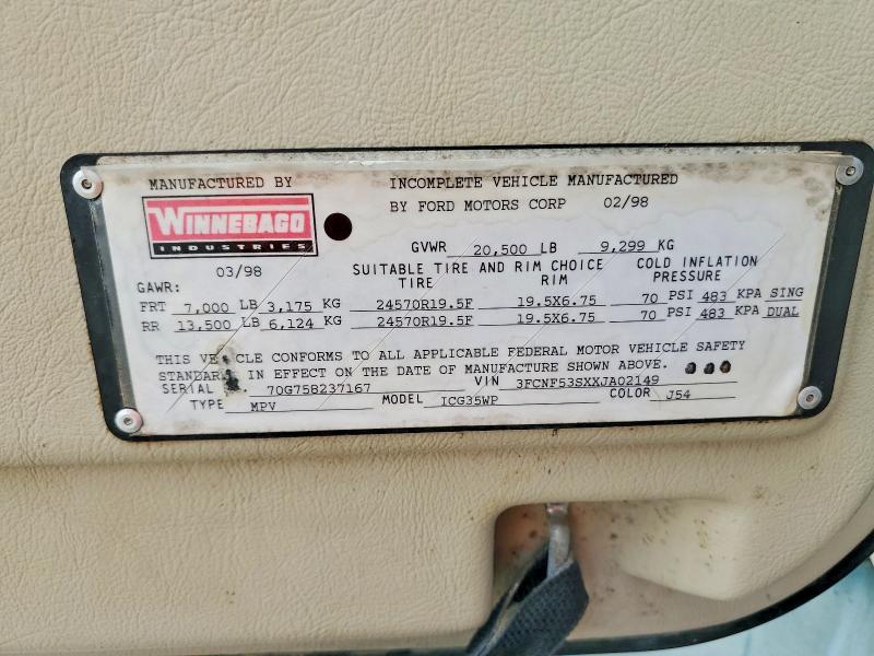 Aukcja sprzedaży 1999 Winnebago Suncruiser, vin: 3FCNF53SXXJA02149, numer aukcji: 66208876