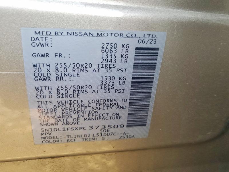 Продажа на аукционе авто 2023 Infiniti Qx60, vin: 5N1DL1FSXPC373509, номер лота: 64985366