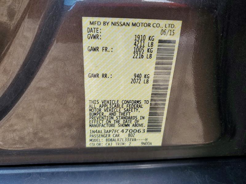 63782576 :رقم المزاد ، 1N4AL3AP7FC470063 vin ، 2015 Nissan Altima مزاد بيع