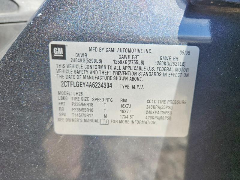 66044786 :رقم المزاد ، 2CTFLGEY4A6234504 vin ، 2010 Gmc Terrain مزاد بيع