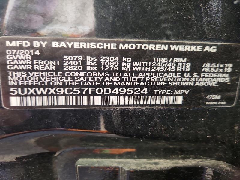 Продаж на аукціоні авто 2015 Bmw X3, vin: 5UXWX9C57F0D49524, номер лоту: 63785266